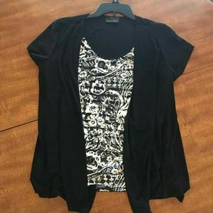 Brittany Black  black  and white blouse.